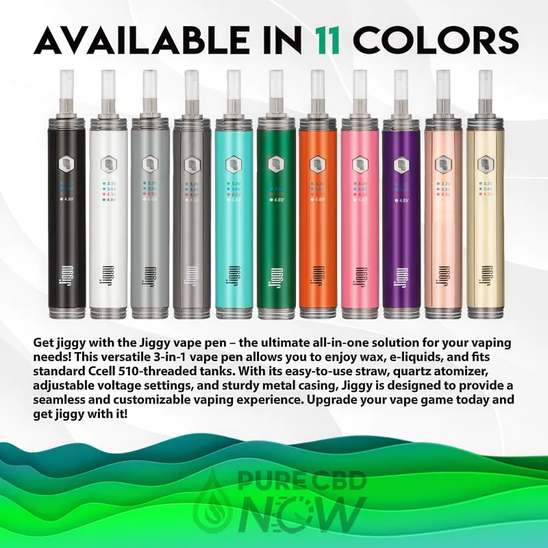 The Jiggy CBD WAX Vape Pen by The Kind Pen - Black, Gold (118B0C) - Image 2