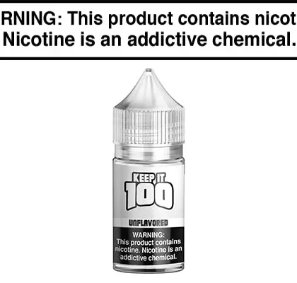 UNFLAVORED BY KEEP IT 100 SALT 30ML - Vapejuice