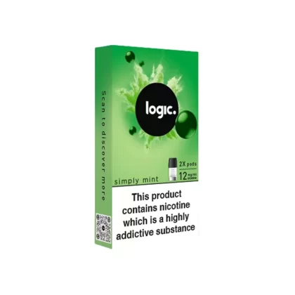 Logic Simply Mint Vape Pods (2 Pack) - Nicotine Strength#18mg>6mg>12mg (5D2D8C) (5D2D8C)