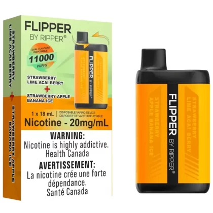 Flipper by Ripper 11K Disposable Vape – Strawberry Apple Banana Ice & Strawberry Lime Acai Berry