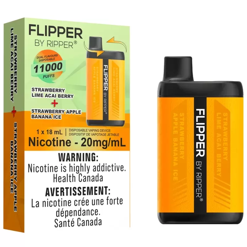 Flipper by Ripper 11K Disposable Vape – Strawberry Apple Banana Ice & Strawberry Lime Acai Berry