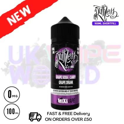 Ruthless Grape Drank 100ml shortfill e liquid – £7.99