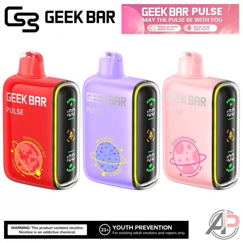Geek Bar Pulse 15000 Puffs Vape - Banana Ice (Thermal Edition), Berry Bliss