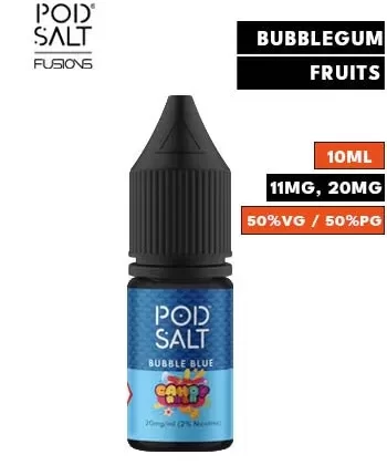 Candy Rush Bubble Blue Nic Salt E Liquid by Pod Salt Fusions