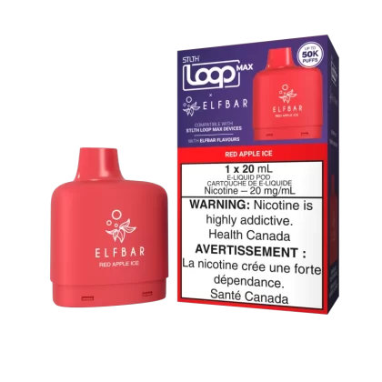 STLTH LOOP MAX X ELFBAR Pod Pack - Red Apple Ice - 20 mg/mL (wholeseller) - Excise ON, 20 mg/mL - ON