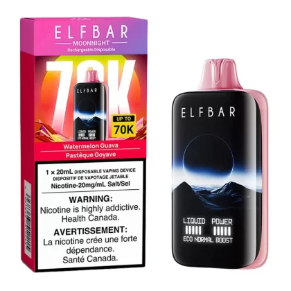 Elf Bar MoonNight 70K Disposable Vape Device – Watermelon Guava 20ml - Nicotine Strength#20mg/ml
