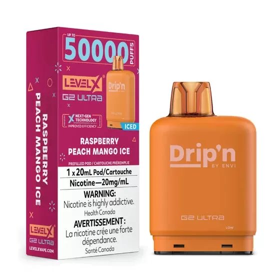 Level X Drip’n G2 Ultra – Raspberry Peach Mango Ice