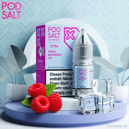 Pod Salt X Nikotinsalz Liquid – Triple Raspberry Ice - 20mg/ml, 10mg/ml