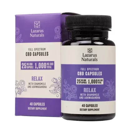 Lazarus Naturals – CBD Relax Capsules – 25mg