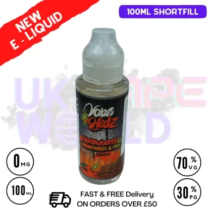 Strawberry Watermelon Kiwi Vape Hedz 100ml Shortfill Eliquid