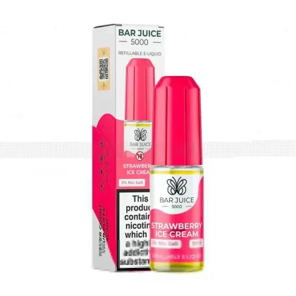 Bar Juice 5000 Strawberry Ice Cream Nic Salt E-Liquid 10mg & 20mg – Creamy Summer Delight | 10ml