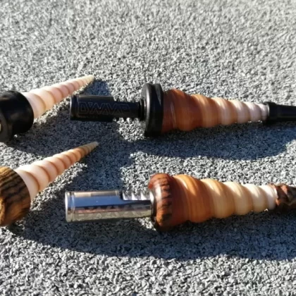 Turritella Shell w/ Blackwood Accents (Includes Matching Magnetic Decapper) by PhattPiggie *Incredibly Unique!*