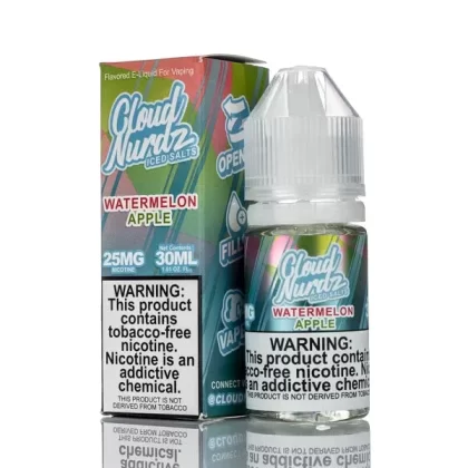 Cloud Nurdz Salts E-Liquid Watermelon Apple Iced 30ml (50mg)