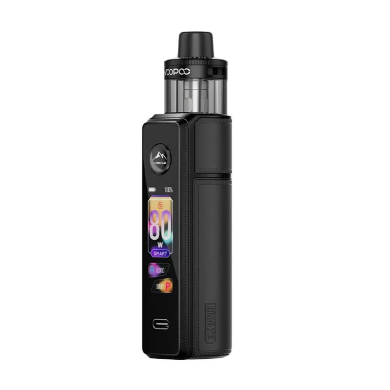 VooPoo Drag X3 Vape Kit - Spray Black, Grey Metal - Image 2