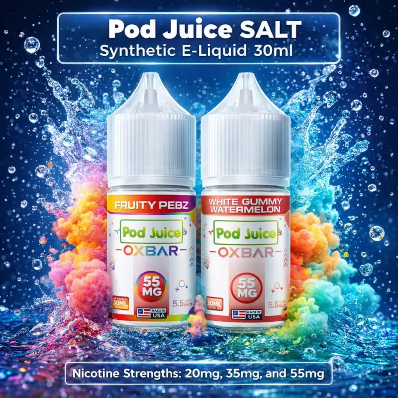 Pod Juice SALT Synthetic E-Liquid 30ml - Blue Razz Slushy FREEZE / 45mg - Vapeciga