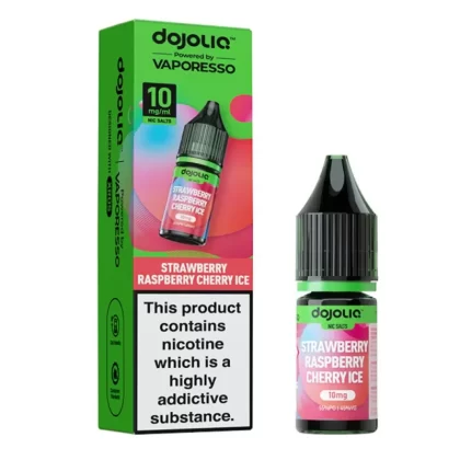 Strawberry Raspberry Cherry Ice Nic Salt E-Liquid by Dojoliq (10ml) - 10mg