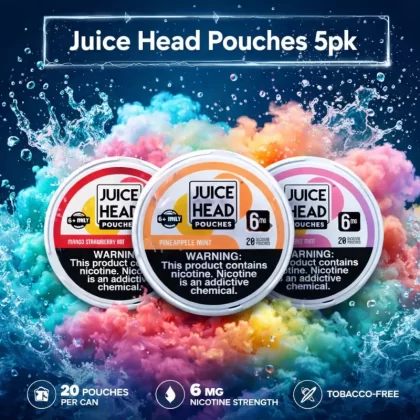 Juice Head Pouches 5pk PRE-PRICED (MSRP $1.99) - Watermelon Strawberry Mint / 6mg - Vapeciga