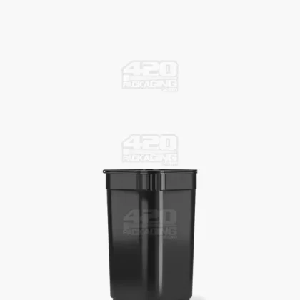 POLLEN GEAR | Child Resistant 100% Recyclable Opaque Black Pop Box Pop Top Bottles | 20dr – 3.5g – 590 Count