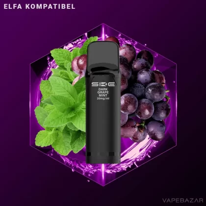 SKE Crystal 800 Pro Pods – Dark Grape Mint (2er Pack) - SKE Crystal / Propylenglykol / Aromastoffe / Nikotin / Glycerin / ca. 1600 insgesamt / 20mg/ml