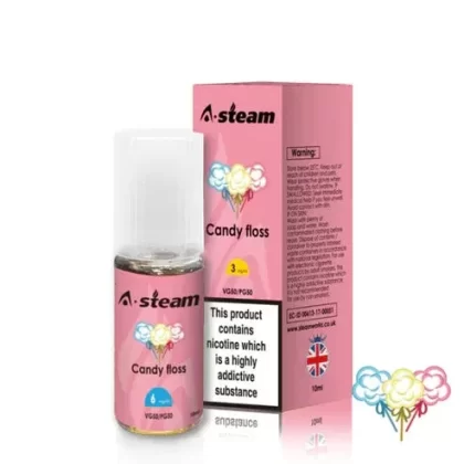 Candy Floss A-Steam 10ml Premium Vape Juice – Pack of 10 Bottles