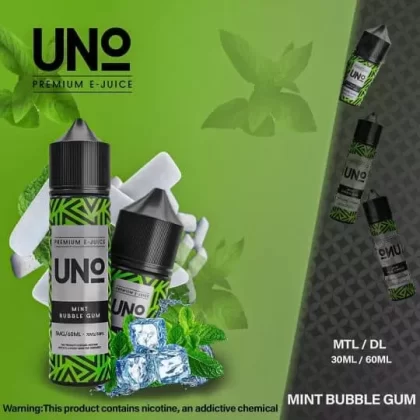 UNO MTL MINT BUBBLEGUM EXTRA ICE VAPE ELIQUID - Elegantvapestore