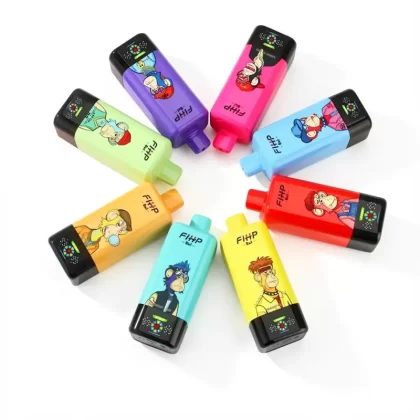 FiHP 8in1 200k Puffs Disposable Vape – 8 in 1 Flavors - Red Bull & Blueberry Ice & Watermelon Ice & Strawberry Kiwi, Lemon Lime & Strawberry Watermelon & Strawberry Banana & Double Apple; 2-