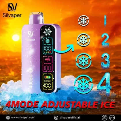 Silvaper 40000 Puffs Disposable Vape With 4 Modes Adjustable Ice - Black Currant Ice, Black Dragon; FullBox, One-piece