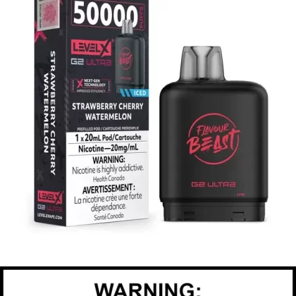 Strawberry Cherry Watermelon Iced Flavour Beast Level X Ultra Pods