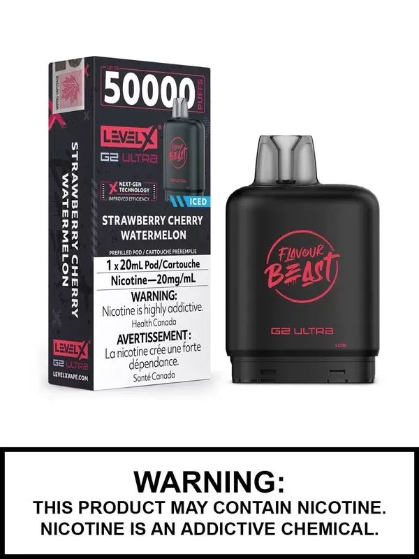 Strawberry Cherry Watermelon Iced Flavour Beast Level X Ultra Pods