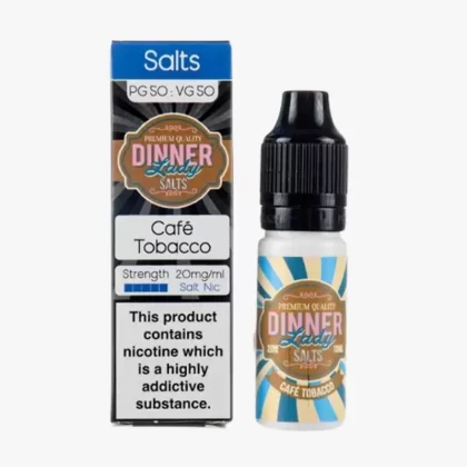 Cafe Tobacco Nic Salt E-Liquid by Dinner Lady - 10 Pack - 20mg