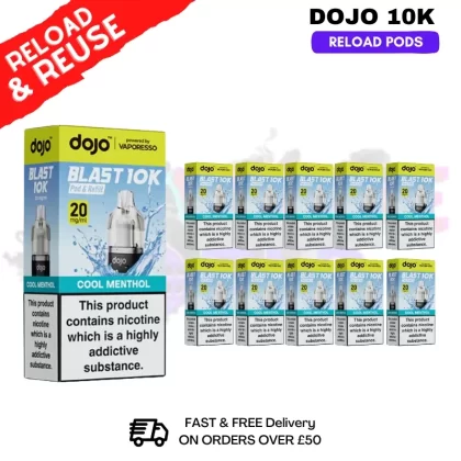 Cool Menthol Dojo Blast 10K Replacement Pods Box Of 10