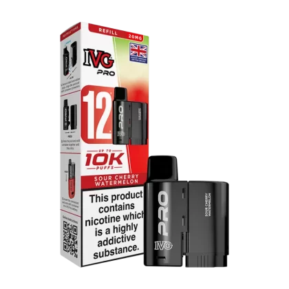 Sour Cherry Watermelon IVG Pro 12 Refill Pack - Ecigwizard