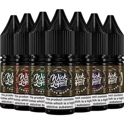 Wick Liquor 10ml Nic Salts - Flavour#Blue Moon>Boulevard>Boulevard Shattered>Carnival>Contra>Contra Shattered>Deja Voodoo>Castaway>Castaway Shattered>Ardour>Ardour Shattered~Nic Salt Strengt (49E7DA)