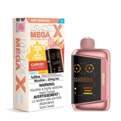 Kraze Mega X 48K – Juicy Peach Ice Disposable Vape