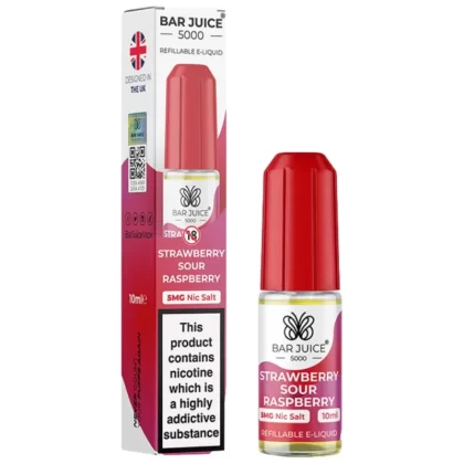 Strawberry Sour Raspberry Nic Salt E-Liquid by Bar Juice 5000 (10ml) - 5mg
