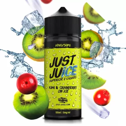 Just Juice Kiwi & Cranberry On Ice 100ml Vape Juice - Size#0 Nic Shots>1 x 18mg Nic Shots>2 x 18mg Nic Shots
