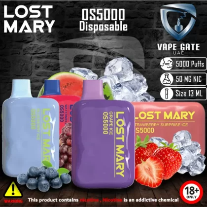 Lost Mary OS5000 Disposable Vape - 50 mg / Blue Razz Ice