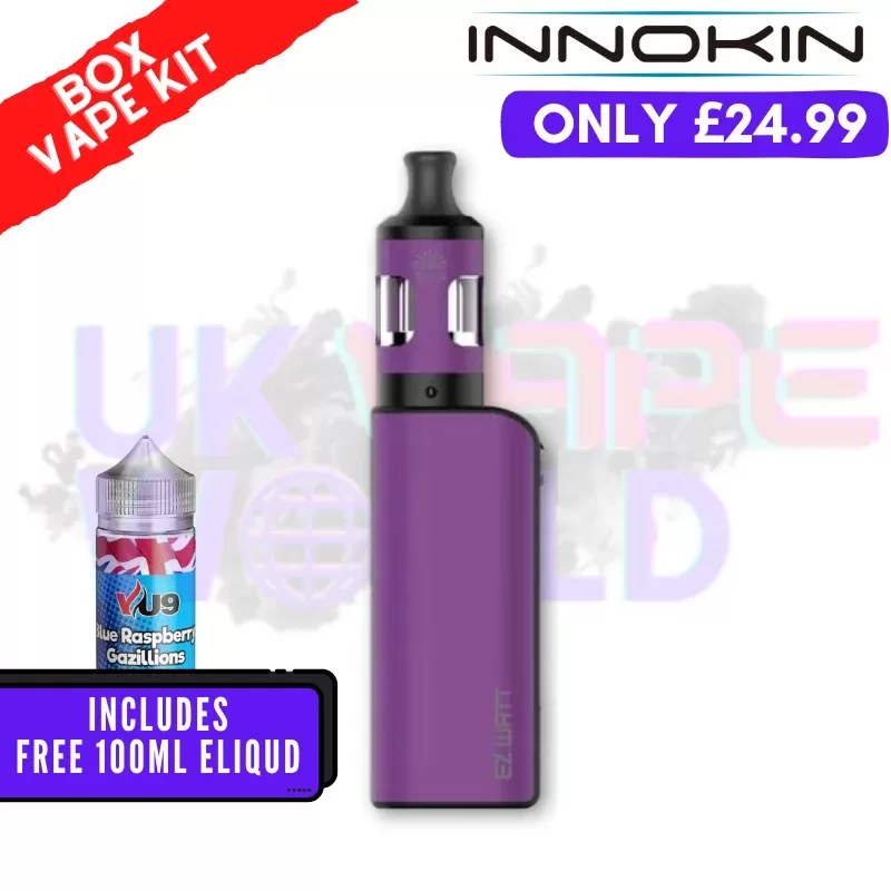 Purple Innokin Ez Watt Starter Kit + Free 100ML Liquid – ONLY £24.99