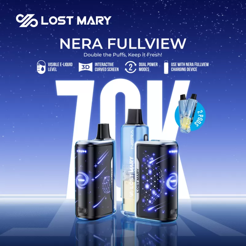 Lost Mary NERA FULLVIEW 70K Disposable KIT - 70,000 Puffs - Golden Berry + Scary Berry ๐