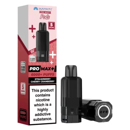 Hayati Pro Max Plus 6000 Prefilled Pod 5mg Strawberry Cherry Cranberry