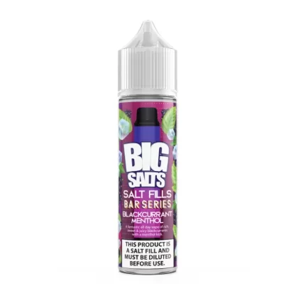 Big Salts Blackcurrant Menthol – 60ml Salt Fills E Liquid - 5mg Nic Strength Including Blue Salt Shot(s), 10mg Nic Strength Including Pink Salt Shot(s)