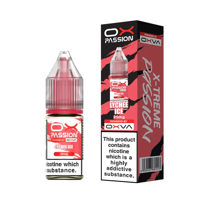 Lychee Ice 10ml Nic Salt E-Liquid by OXVA Ox Passion - 20mg - High Strength