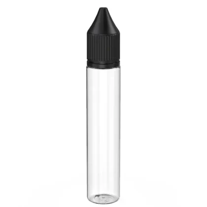 CHUBBY GORILLA | Child Resistant Unicorn V3 PET Dropper Bottles Clear | 30mL – w/ Black Reducer – 1000 Count