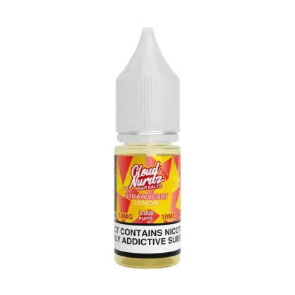 Cloud Nurdz Strawberry Lemon Ice Nic Salt Vape Juice - 10 Pack - Strength 10mg