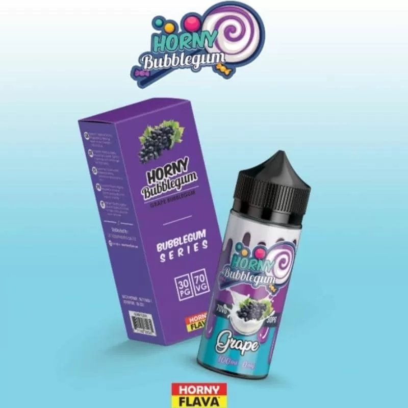 Horny Grape Bubblegum 100ml E Liquid by Horny Flava - 3 mg / 120 ml