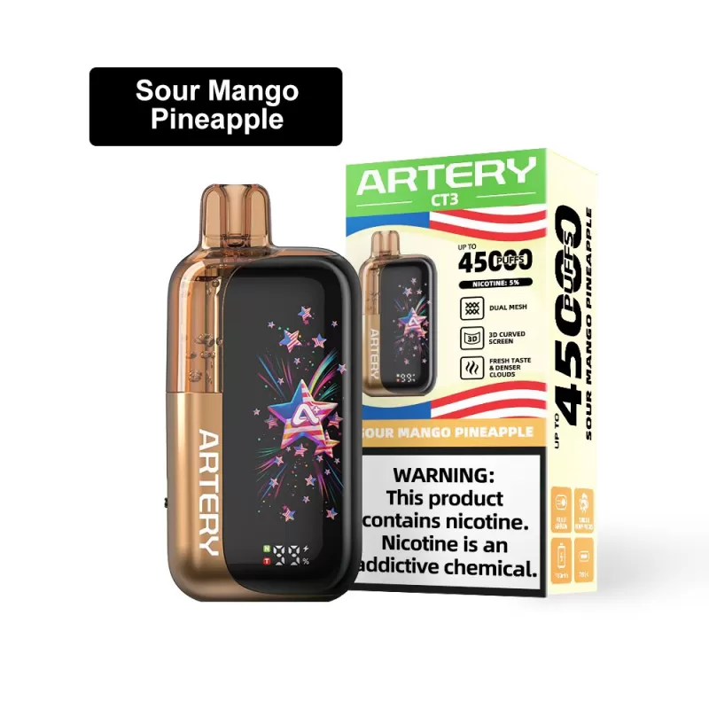 Artery CT3 45K Rechargeable Disposable Vape (45,000 Puffs) - Strawberry Kiwi Ice / 50 mg - Image 2