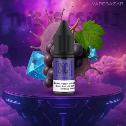 SiC! Nikotinsalz Liquid – Grape Ice 20mg/ml Nikotin - SIC! SALTS / Traube / Ice / 20mg/ml / pflanzliches Glycerin / Glycerin / Nikotinsalz / Aromen / Propylenglykol