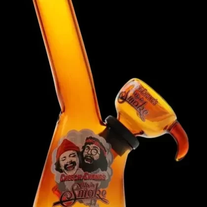 Cheech and Chong 40th Anniversary Mini Beaker Bong - Color & Design#Orange / Smoke & Two Faces>Dark Blue / Pattern & Two Faces>Green / Pattern & Logo>Teal / Van