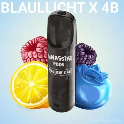 AlMassiva Prefilled Pods – Blaulicht X 4B (2er Pack) - Almassiva / 17mg/ml / 2ml / ca. 600 / Propylenglykol / Nikotin / Glycerin / Aromen / Ja