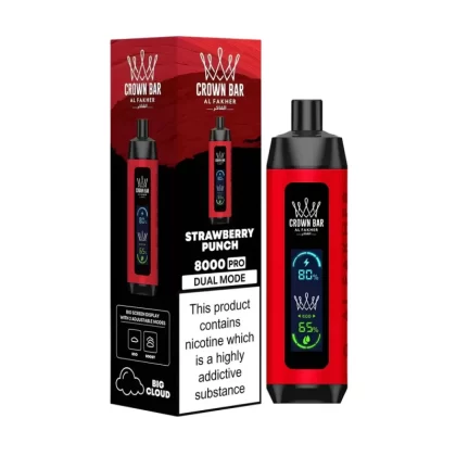 Al Fakher Crown Bar Strawberry Punch 8000 Puffs 5Mg